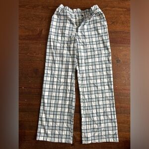 Forever 21 Women's Blue and Cream Plaid Trousers